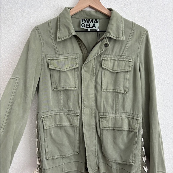 Pam & Gela Olive Lace-Up Jacket - Picture 3 of 7